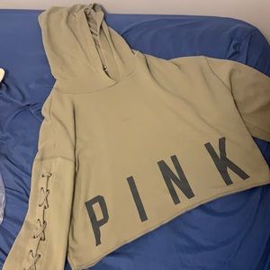 Olive Green Pink Victoria Secret Hoodie